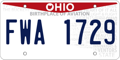 OH license plate FWA1729