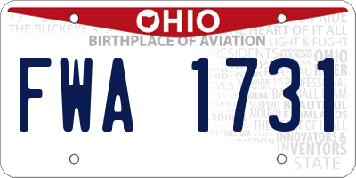 OH license plate FWA1731