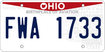 OH license plate FWA1733