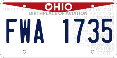 OH license plate FWA1735