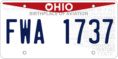 OH license plate FWA1737