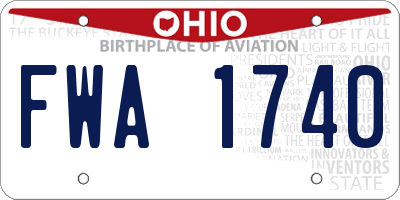 OH license plate FWA1740