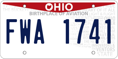 OH license plate FWA1741