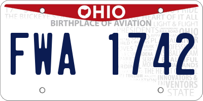 OH license plate FWA1742