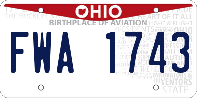 OH license plate FWA1743