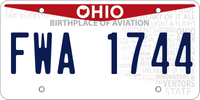 OH license plate FWA1744