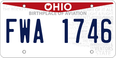 OH license plate FWA1746