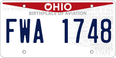 OH license plate FWA1748