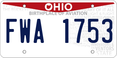 OH license plate FWA1753