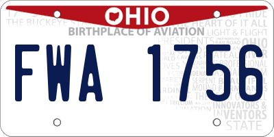 OH license plate FWA1756