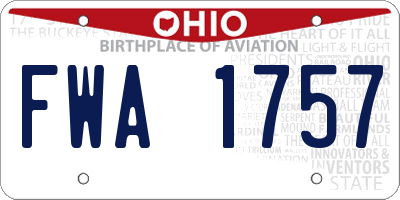 OH license plate FWA1757