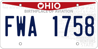 OH license plate FWA1758