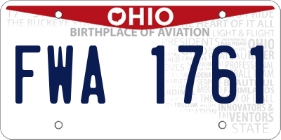 OH license plate FWA1761