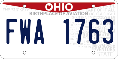 OH license plate FWA1763