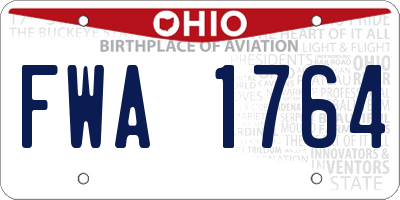 OH license plate FWA1764