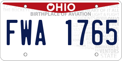 OH license plate FWA1765