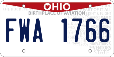 OH license plate FWA1766