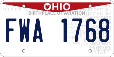 OH license plate FWA1768