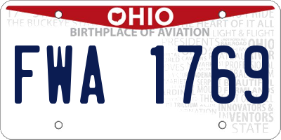 OH license plate FWA1769