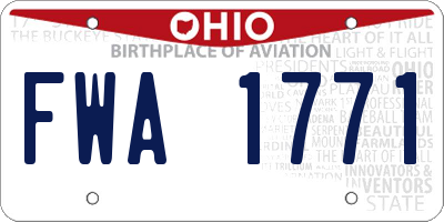 OH license plate FWA1771