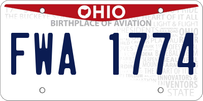 OH license plate FWA1774