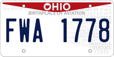 OH license plate FWA1778