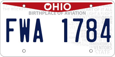 OH license plate FWA1784