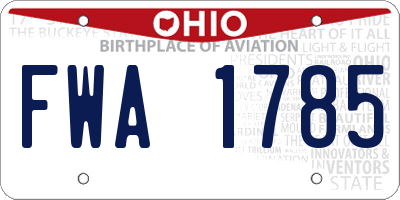 OH license plate FWA1785