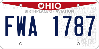 OH license plate FWA1787