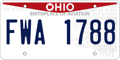 OH license plate FWA1788