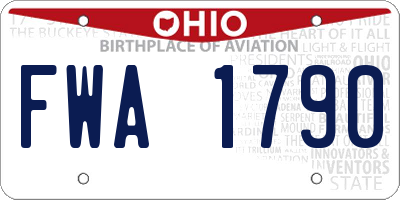 OH license plate FWA1790