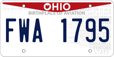 OH license plate FWA1795