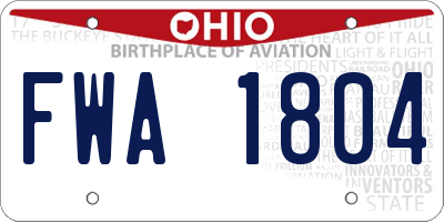 OH license plate FWA1804