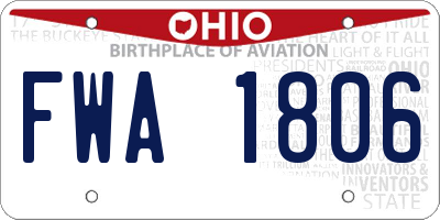 OH license plate FWA1806