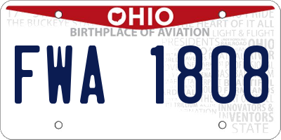 OH license plate FWA1808