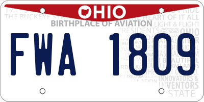 OH license plate FWA1809