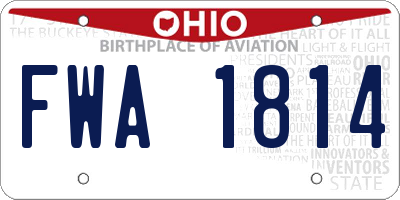 OH license plate FWA1814