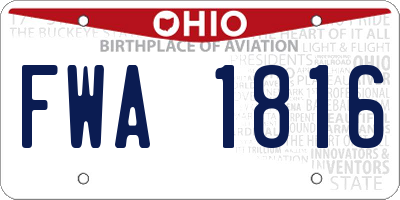 OH license plate FWA1816