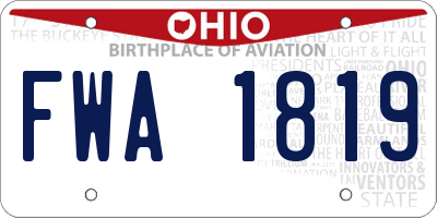 OH license plate FWA1819