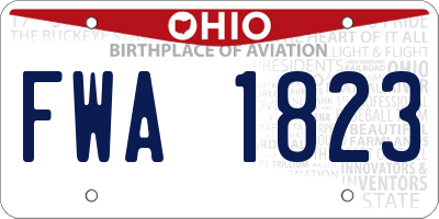 OH license plate FWA1823