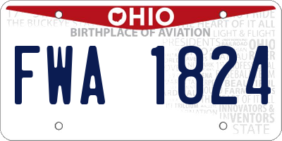 OH license plate FWA1824