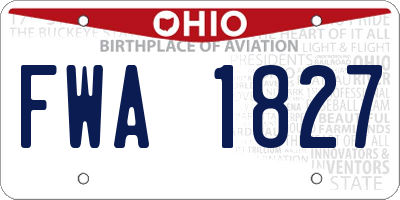 OH license plate FWA1827