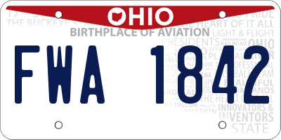 OH license plate FWA1842