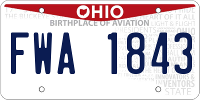 OH license plate FWA1843