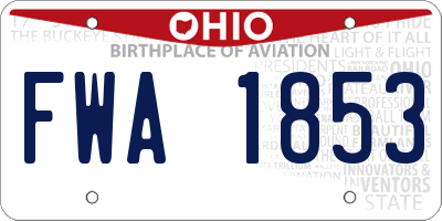 OH license plate FWA1853