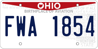OH license plate FWA1854