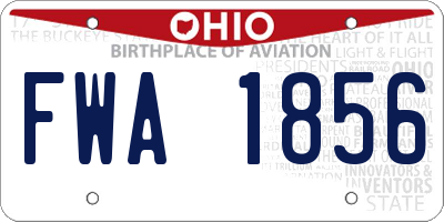 OH license plate FWA1856