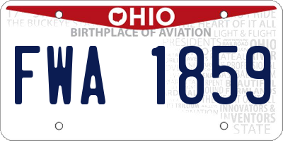 OH license plate FWA1859