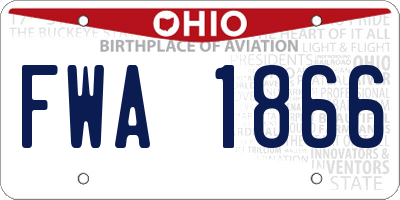 OH license plate FWA1866