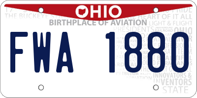 OH license plate FWA1880